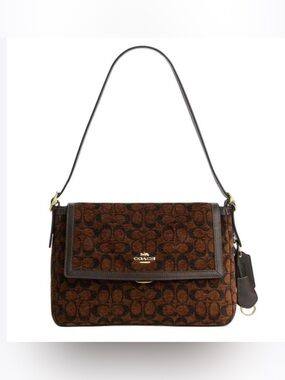Coach Etta Flap Shoulder Bag in Signature Chenille CCE58 NWT